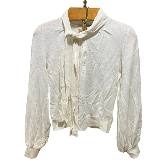 Anthropologie Tops - Anthropologie Moulinette Soeurs Elegant White Cream Wool Women's Blouse